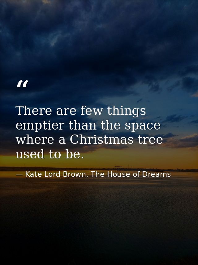 There are few things emptier than the space where a Christmas tree used to be. — Kate Lord Brown, The House of Dreams