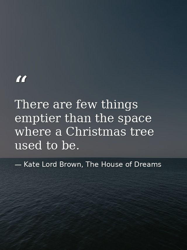 There are few things emptier than the space where a Christmas tree used to be. — Kate Lord Brown, The House of Dreams