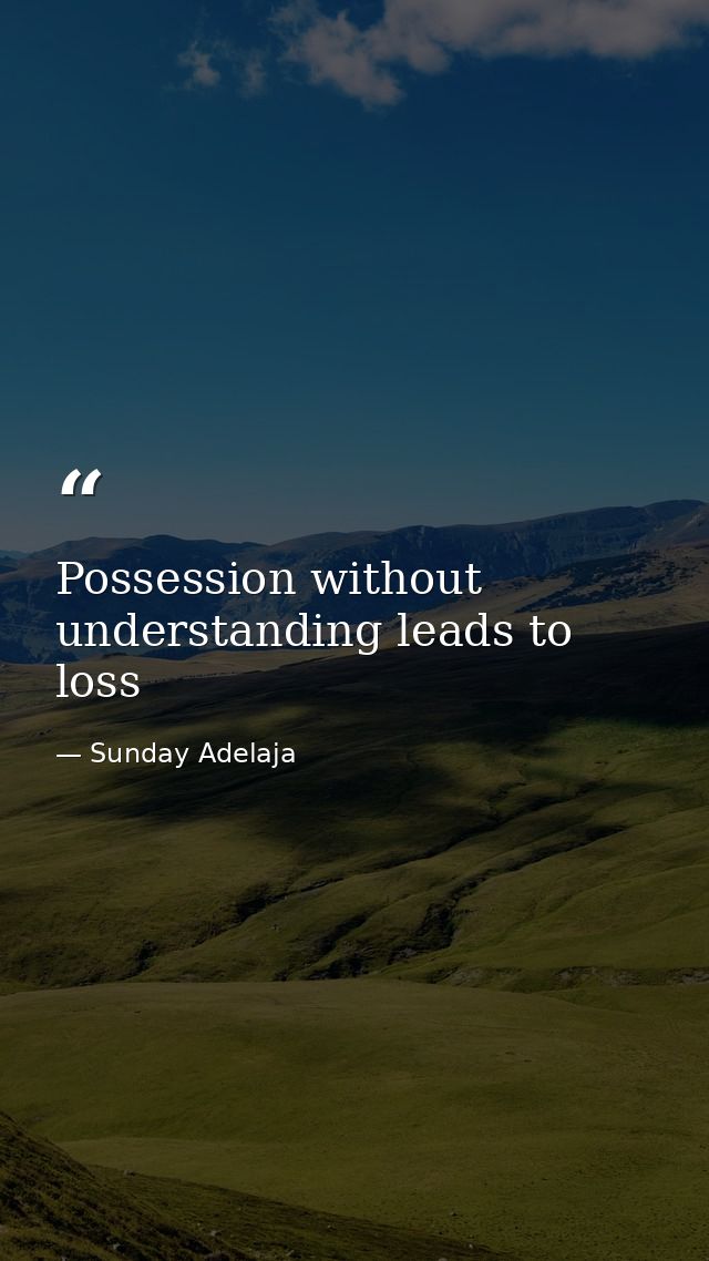 Possession without understanding leads to loss — Sunday Adelaja