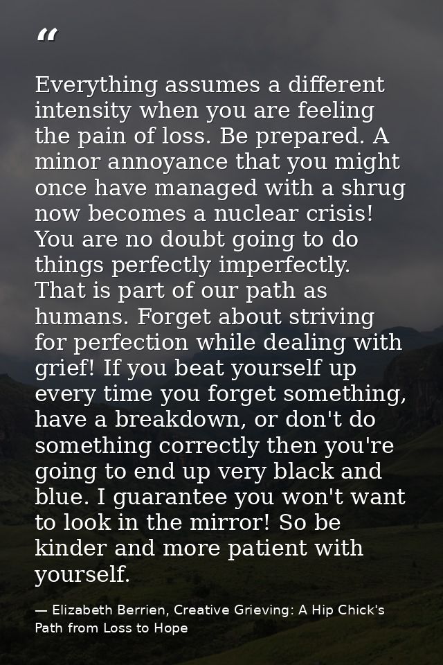 Everything assumes a different intensity when you are feeling the pain of loss. Be prepared. A minor annoyance that you  — Elizabeth Berrien, Creative Grieving: A Hip Chick's Path from Loss to Hope