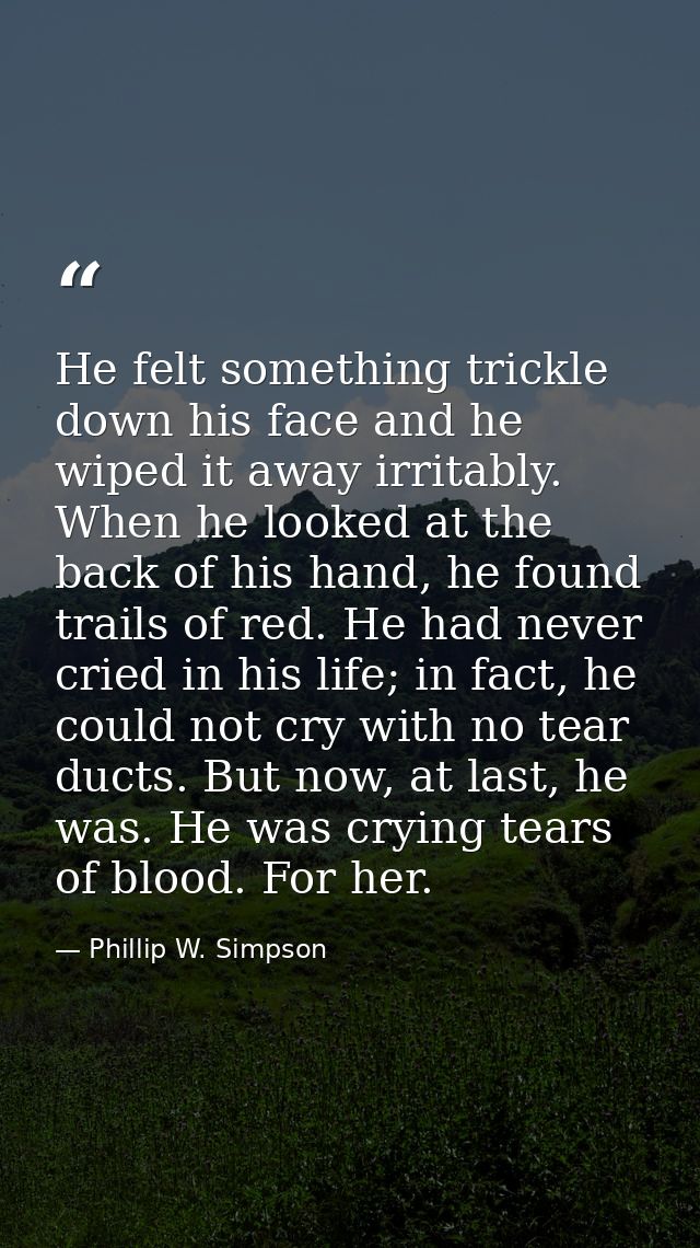 He felt something trickle down his face and he wiped it away irritably. When he looked at the back of his hand, he found — Phillip W. Simpson