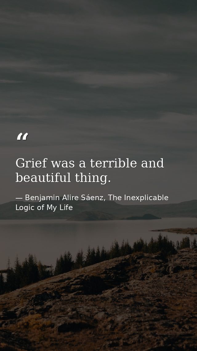Grief was a terrible and beautiful thing. — Benjamin Alire Sáenz, The Inexplicable Logic of My Life