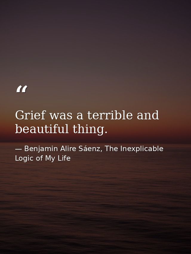 Grief was a terrible and beautiful thing. — Benjamin Alire Sáenz, The Inexplicable Logic of My Life