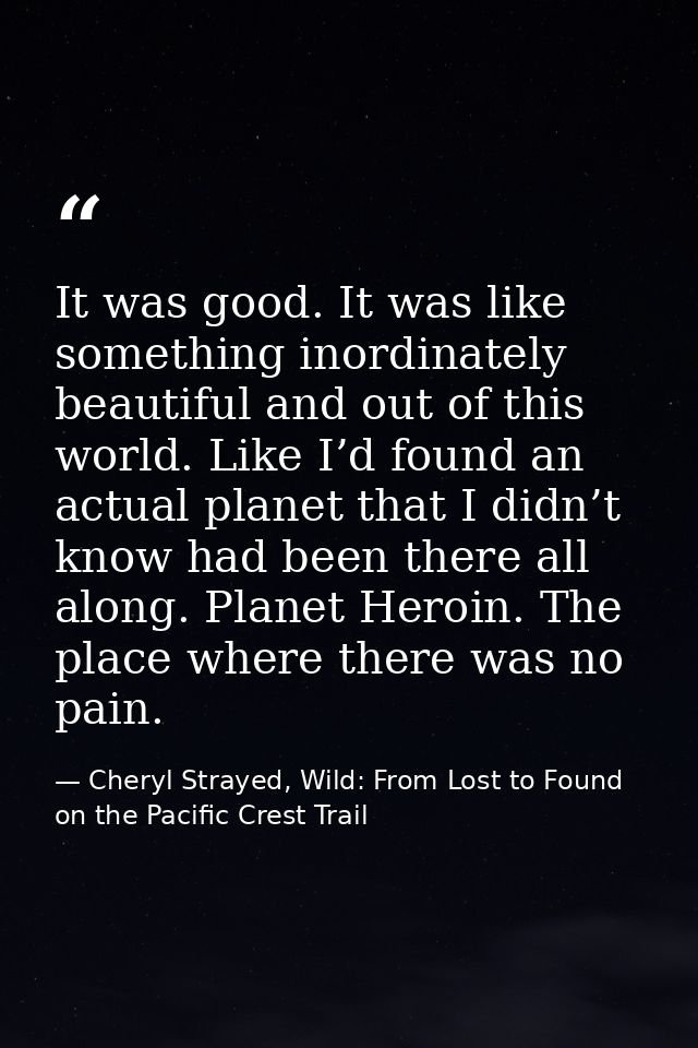 It was good. It was like something inordinately beautiful and out of this world. Like I’d found an actual planet that I  — Cheryl Strayed, Wild: From Lost to Found on the Pacific Crest Trail