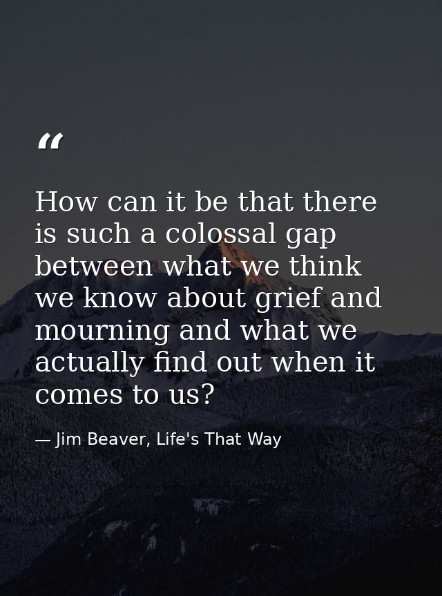 How can it be that there is such a colossal gap between what we think we know about grief and mourning and what we actua — Jim Beaver, Life's That Way