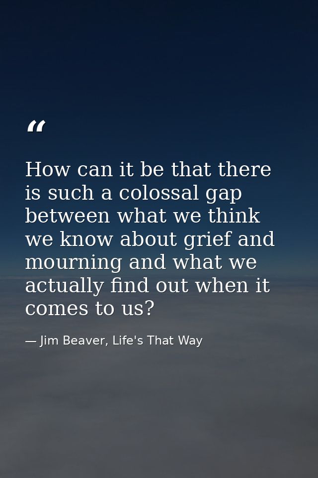 How can it be that there is such a colossal gap between what we think we know about grief and mourning and what we actua — Jim Beaver, Life's That Way