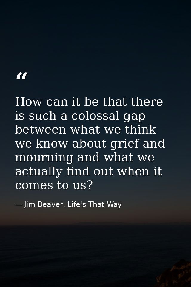 How can it be that there is such a colossal gap between what we think we know about grief and mourning and what we actua — Jim Beaver, Life's That Way