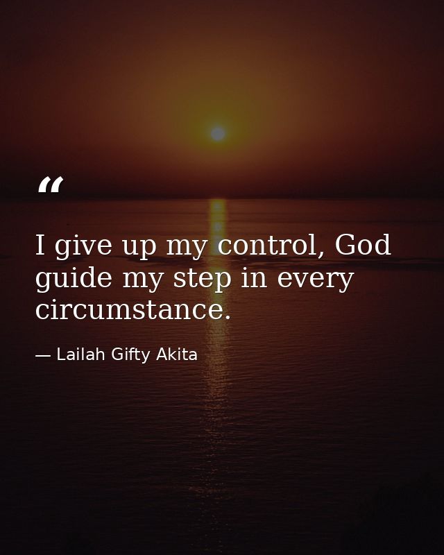 I give up my control, God guide my step in every circumstance. — Lailah Gifty Akita