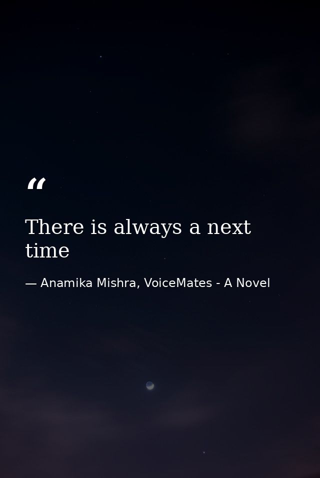 There is always a next time — Anamika Mishra, VoiceMates - A Novel