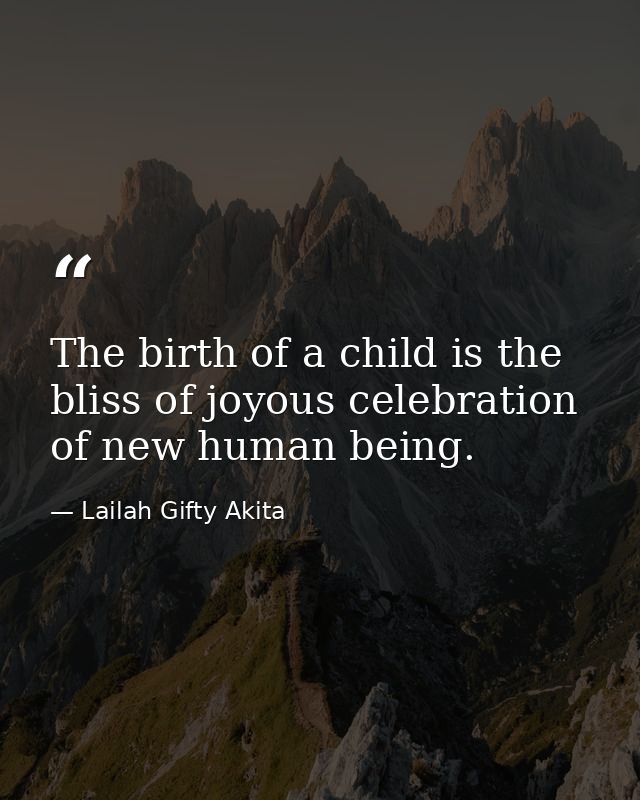 The birth of a child is the bliss of joyous celebration of new human being. — Lailah Gifty Akita