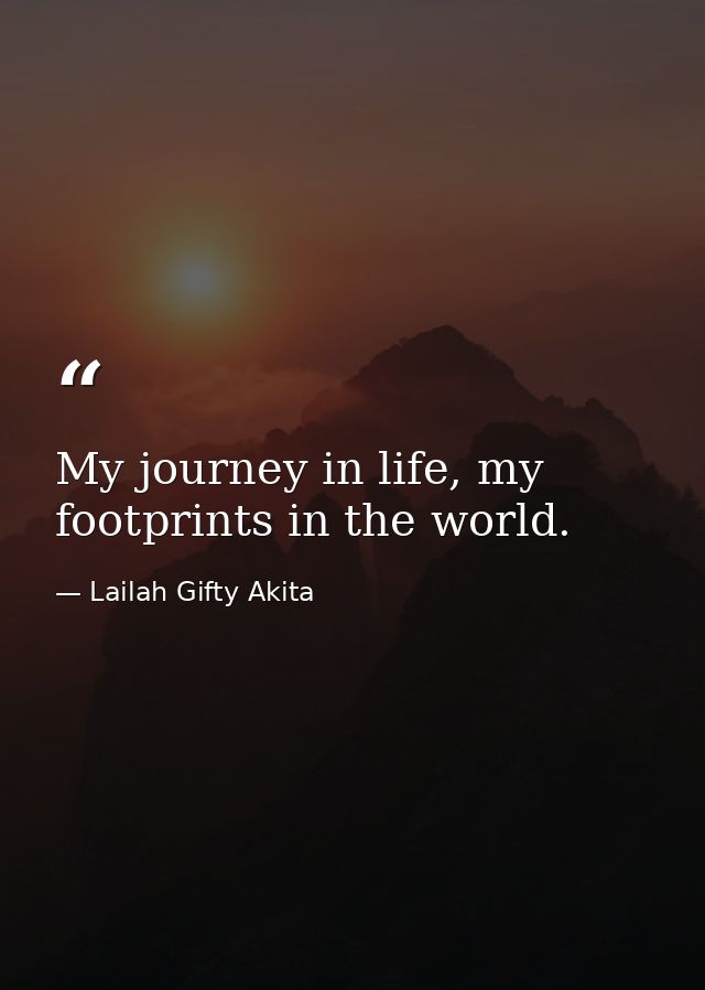 My journey in life, my footprints in the world. — Lailah Gifty Akita