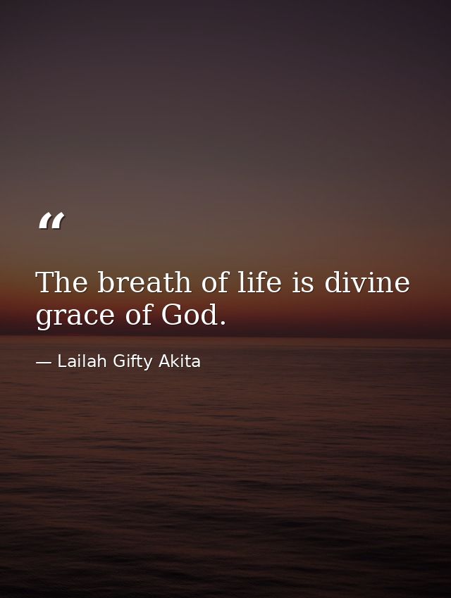 The breath of life is divine grace of God. — Lailah Gifty Akita