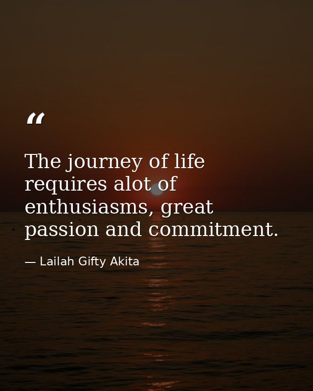 The journey of life requires alot of enthusiasms, great passion and commitment. — Lailah Gifty Akita