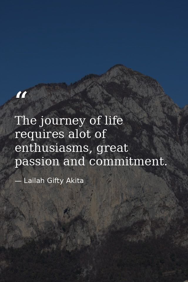 The journey of life requires alot of enthusiasms, great passion and commitment. — Lailah Gifty Akita