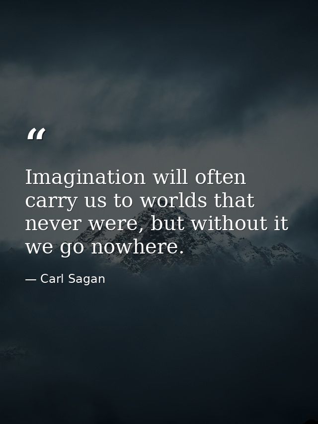 Imagination will often carry us to worlds that never were, but without it we go nowhere. — Carl Sagan