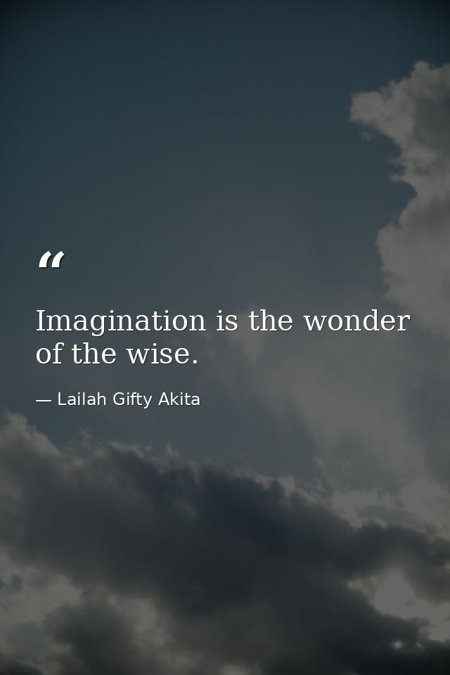 Imagination is the wonder of the wise. — Lailah Gifty Akita