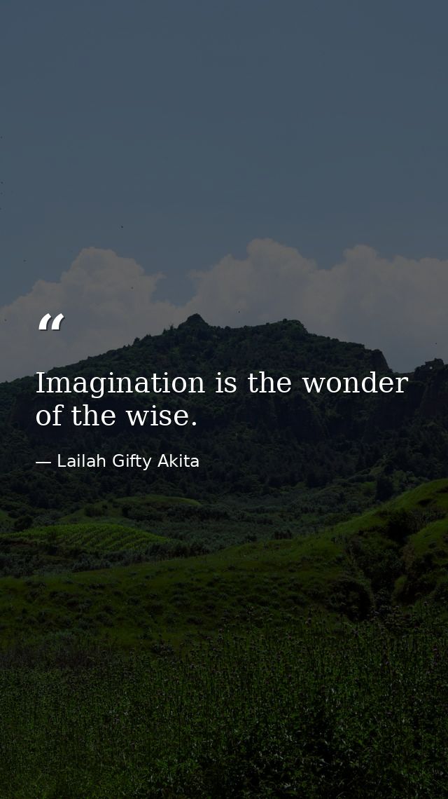 Imagination is the wonder of the wise. — Lailah Gifty Akita