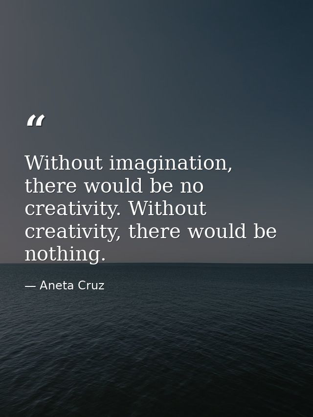 Without imagination, there would be no creativity. Without creativity, there would be nothing. — Aneta Cruz