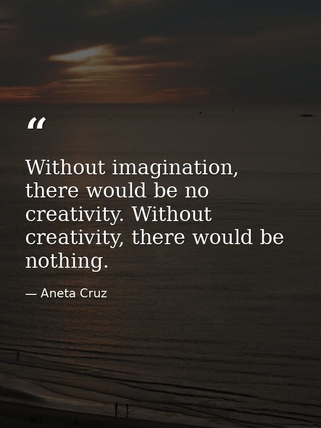Without imagination, there would be no creativity. Without creativity, there would be nothing. — Aneta Cruz