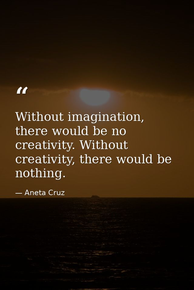 Without imagination, there would be no creativity. Without creativity, there would be nothing. — Aneta Cruz