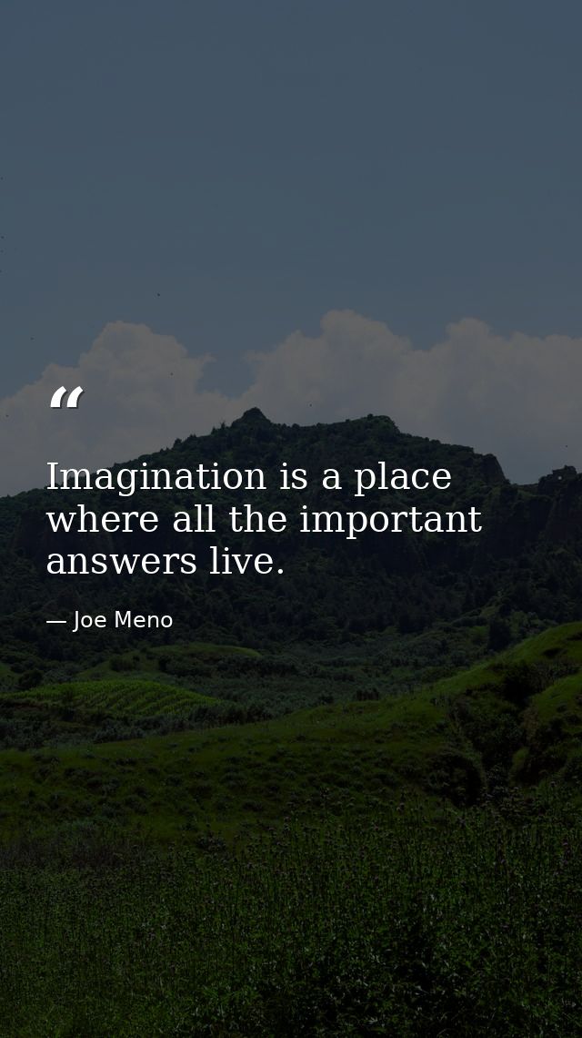 Imagination is a place where all the important answers live. — Joe Meno