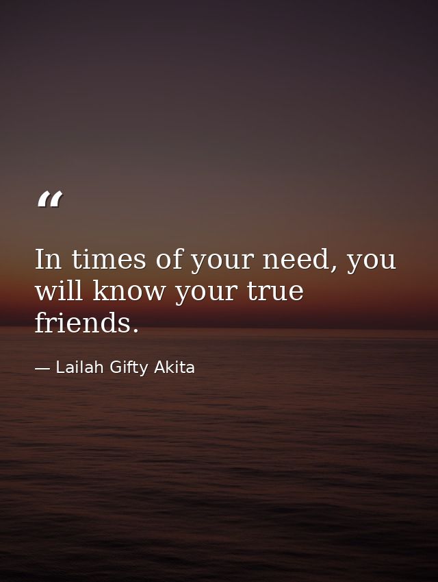 In times of your need, you will know your true friends. — Lailah Gifty Akita
