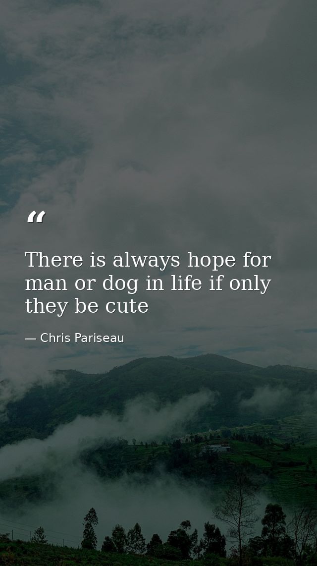 There is always hope for man or dog in life if only they be cute — Chris Pariseau