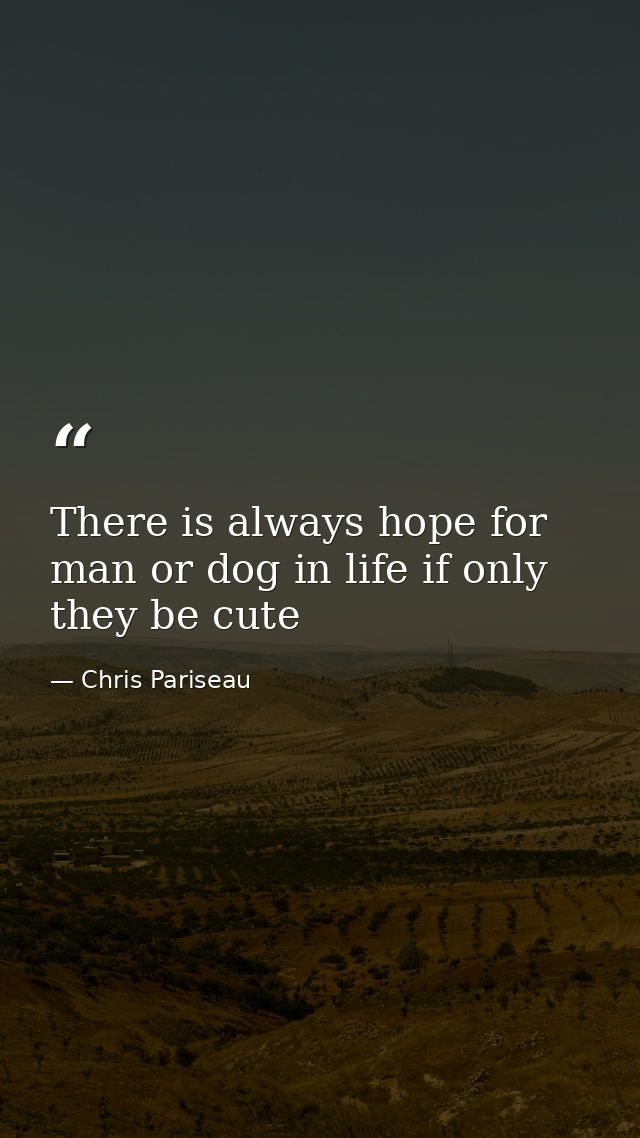 There is always hope for man or dog in life if only they be cute — Chris Pariseau