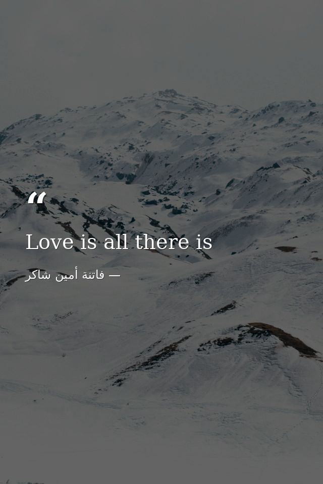 Love is all there is — فاتنة أمين شاكر
