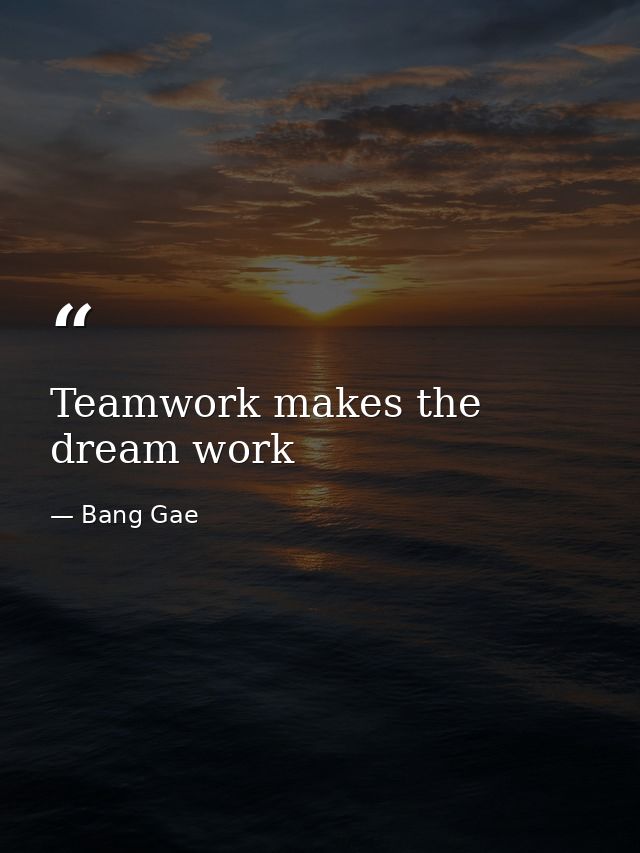Teamwork makes the dream work — Bang Gae