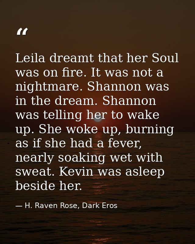 Leila dreamt that her Soul was on fire. It was not a nightmare. Shannon was in the dream. Shannon was telling her to wak — H. Raven Rose, Dark Eros