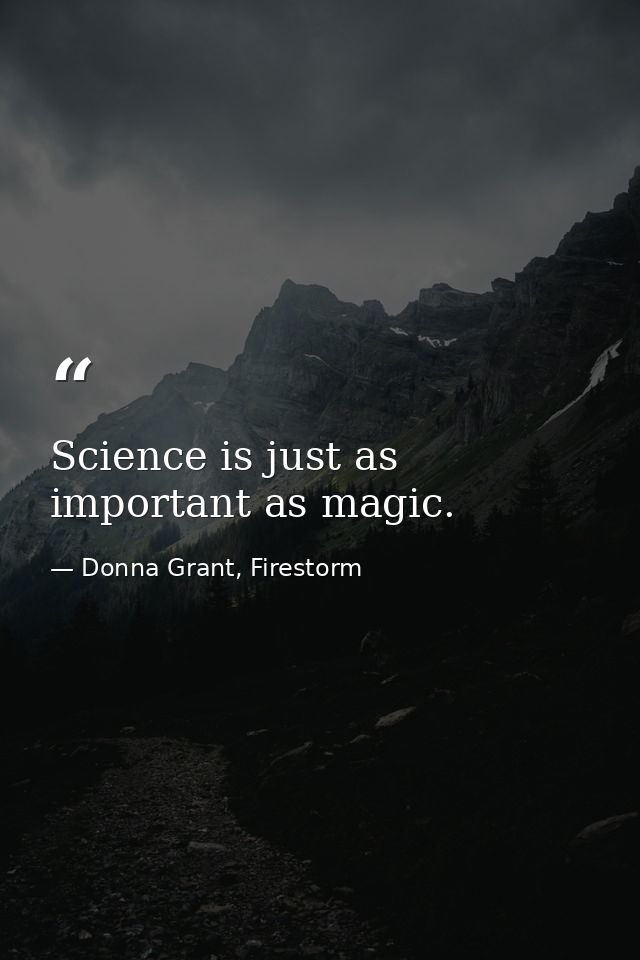 Science is just as important as magic. — Donna Grant, Firestorm