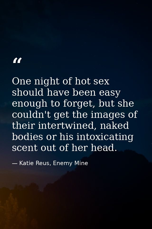 One night of hot sex should have been easy enough to forget, but she couldn't get the images of their intertwined, naked — Katie Reus, Enemy Mine