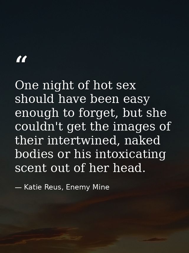One night of hot sex should have been easy enough to forget, but she couldn't get the images of their intertwined, naked — Katie Reus, Enemy Mine