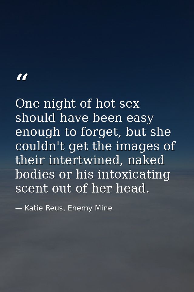 One night of hot sex should have been easy enough to forget, but she couldn't get the images of their intertwined, naked — Katie Reus, Enemy Mine