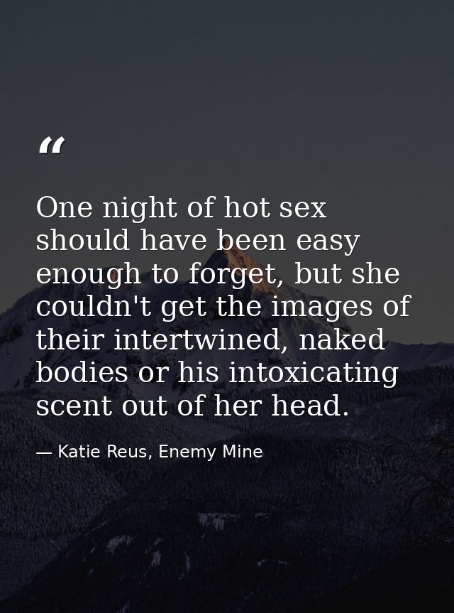 One night of hot sex should have been easy enough to forget, but she couldn't get the images of their intertwined, naked — Katie Reus, Enemy Mine