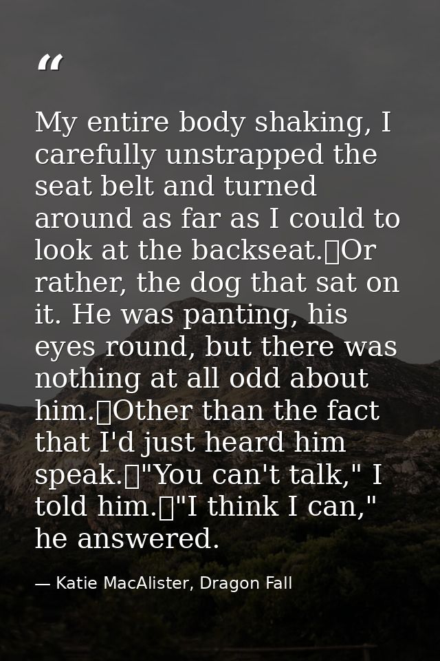 My entire body shaking, I carefully unstrapped the seat belt and turned around as far as I could to look at the backseat — Katie MacAlister, Dragon Fall