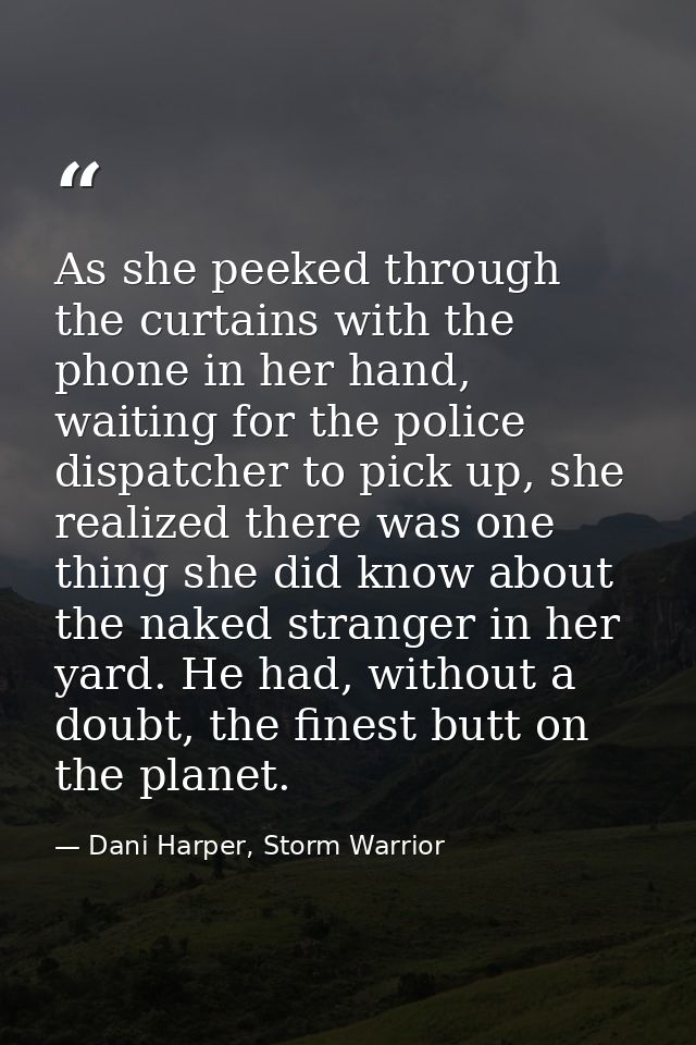 As she peeked through the curtains with the phone in her hand, waiting for the police dispatcher to pick up, she realize — Dani Harper, Storm Warrior