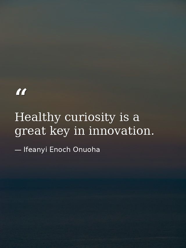 Healthy curiosity is a great key in innovation. — Ifeanyi Enoch Onuoha