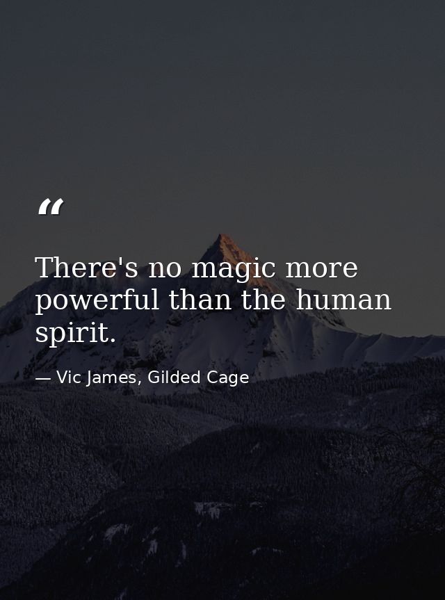 There's no magic more powerful than the human spirit. — Vic James, Gilded Cage