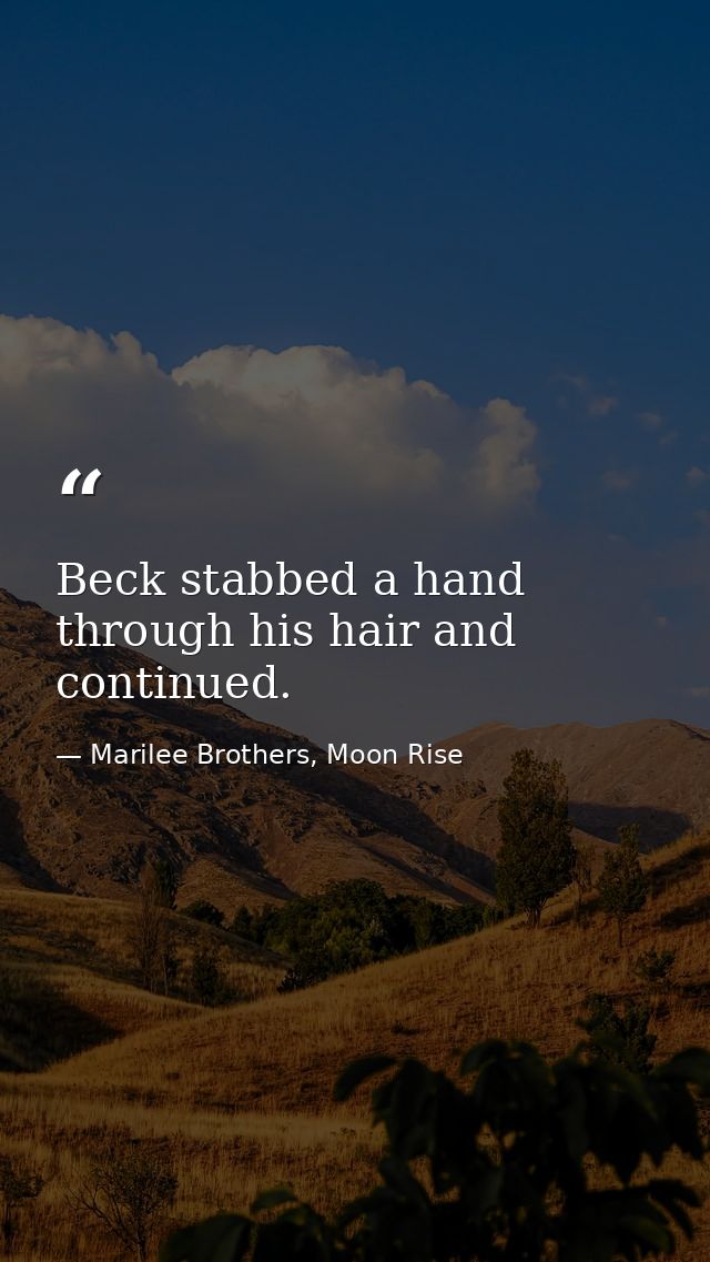 Beck stabbed a hand through his hair and continued. — Marilee Brothers, Moon Rise