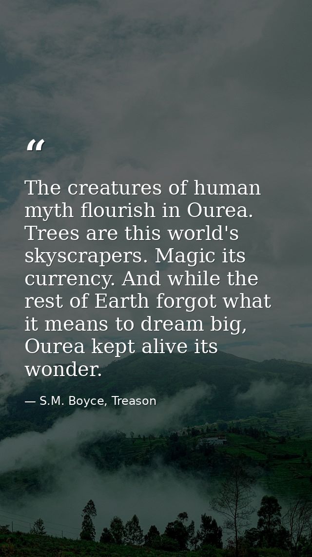 The creatures of human myth flourish in Ourea. Trees are this world's skyscrapers. Magic its currency. And while the res — S.M. Boyce, Treason