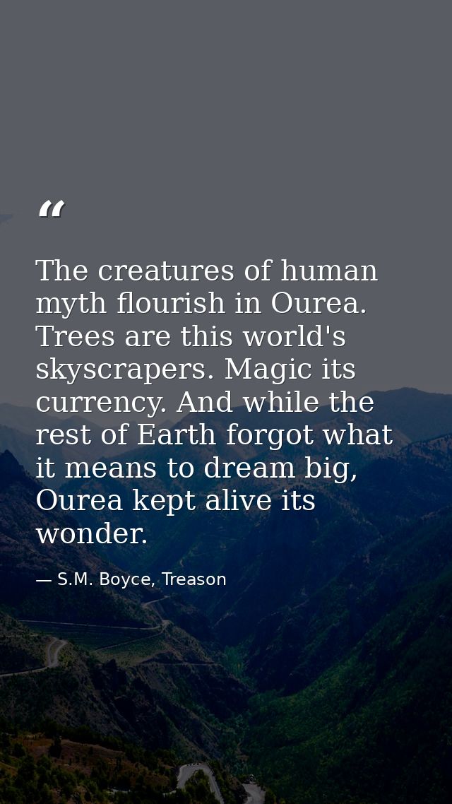 The creatures of human myth flourish in Ourea. Trees are this world's skyscrapers. Magic its currency. And while the res — S.M. Boyce, Treason