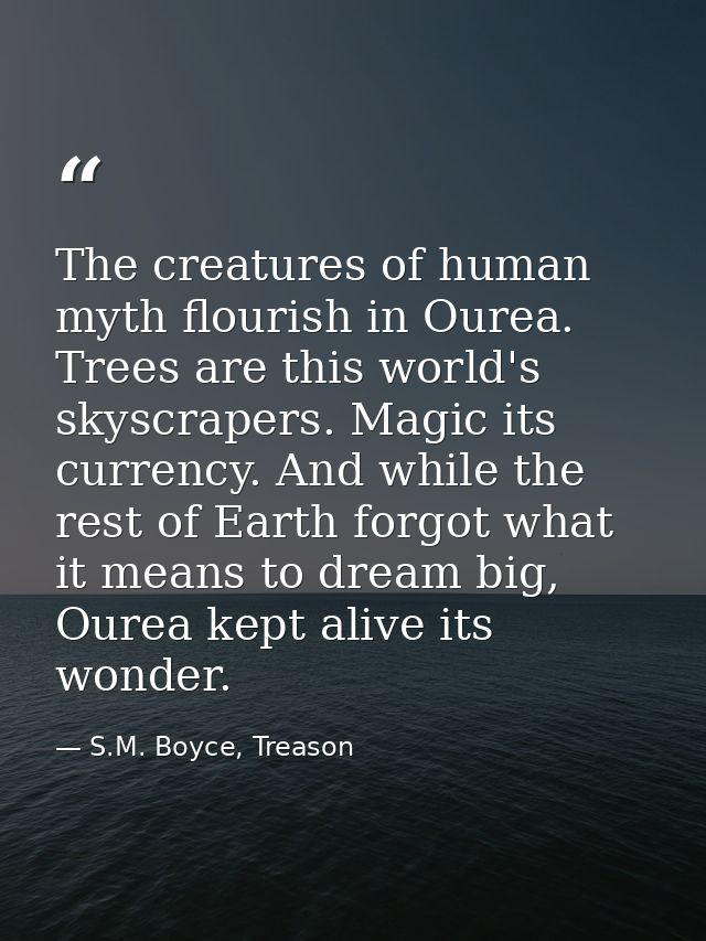 The creatures of human myth flourish in Ourea. Trees are this world's skyscrapers. Magic its currency. And while the res — S.M. Boyce, Treason