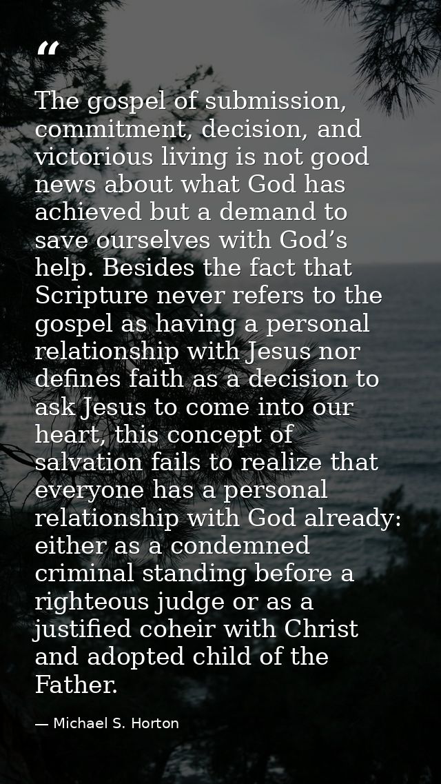 The gospel of submission, commitment, decision, and victorious living is not good news about what God has achieved but a — Michael S. Horton