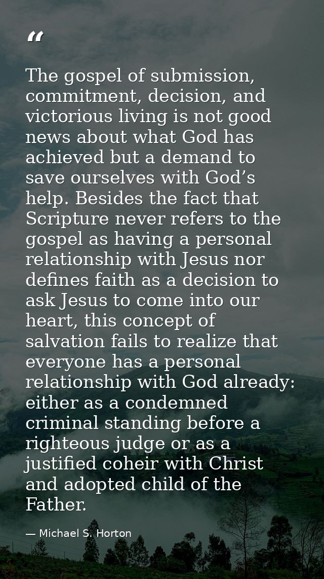 The gospel of submission, commitment, decision, and victorious living is not good news about what God has achieved but a — Michael S. Horton