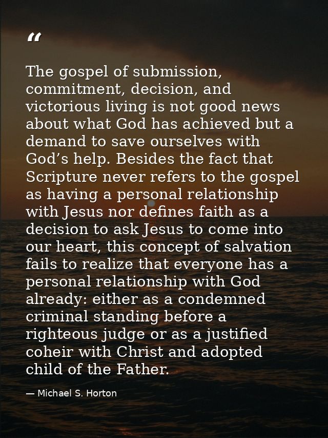 The gospel of submission, commitment, decision, and victorious living is not good news about what God has achieved but a — Michael S. Horton