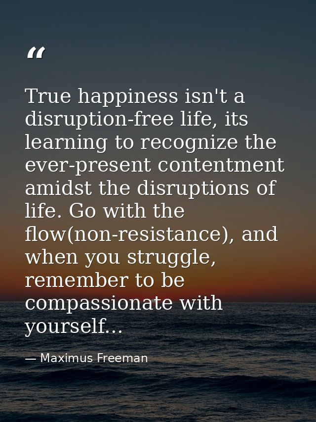 True happiness isn't a disruption-free life, its learning to recognize the ever-present contentment amidst the disruptio — Maximus Freeman