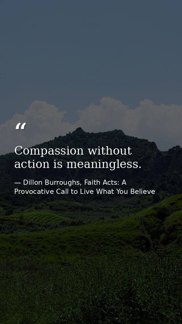 Compassion without action is meaningless. — Dillon Burroughs, Faith Acts: A Provocative Call to Live What You Believe