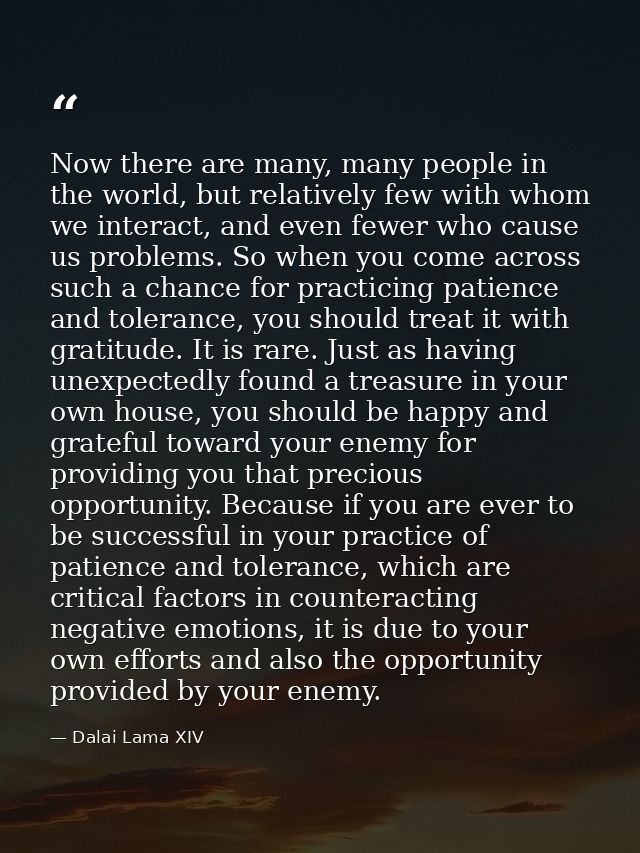 Now there are many, many people in the world, but relatively few with whom we interact, and even fewer who cause us prob — Dalai Lama XIV